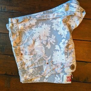 Floral jean shorts